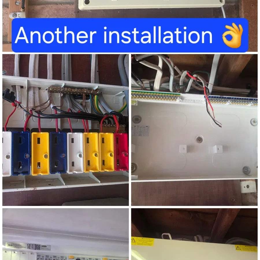 Consumer units wired and terminated on four separate installations
