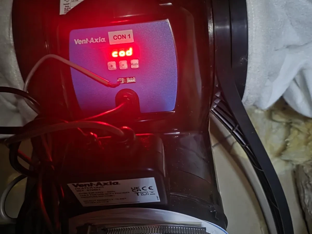 Vent-Axia continuous running extract fan commissioned in a loft